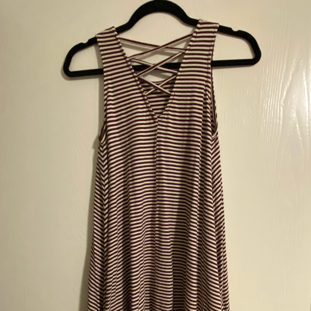 Maroon & Cream Swing Dress